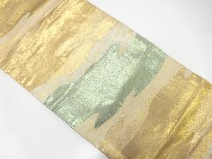 アンティーク　霞に鳥・七宝模様織出し袋帯（着用可）